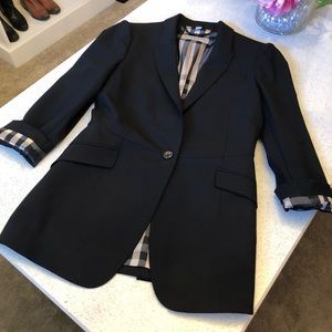EUC Burberry Black / Check Print Blazer Medium